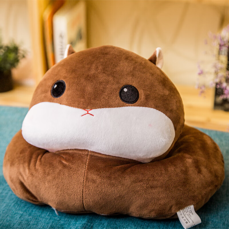 枕趴睡枕午休枕抱枕小学生枕头被子两用趴着睡觉神器毯 深棕色仓鼠 40