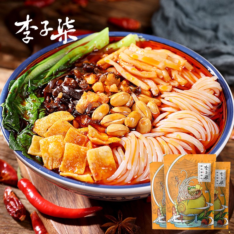 广西柳州特产 李子柒 方便食品 螺蛳粉 335g 3袋 煮食方便速食酸辣米粉米线袋装