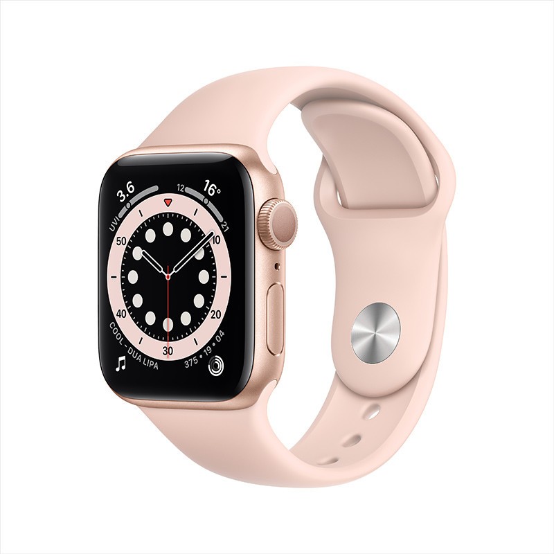 苹果（Apple） Watch Series 6代/SE 智能手表 GPS 2020新款苹果手表 金色铝金属表壳+粉砂色运动表带 【S6】 40mm GPS版
