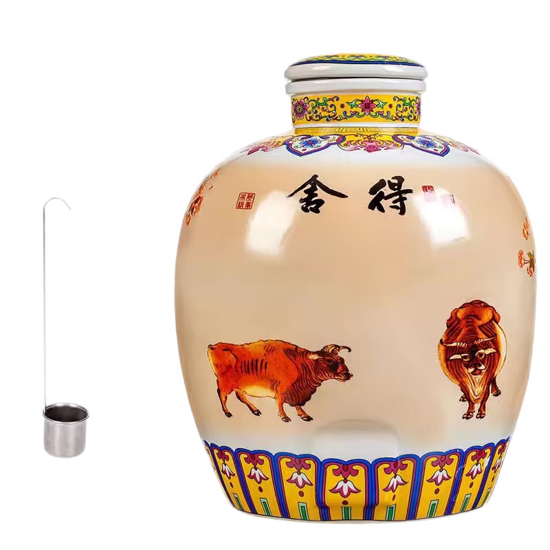 名普山西杏花村汾酒产地60度老白酒粮食清香型原浆高粱二十斤大坛白酒 60度 10L 1坛 五福临门+酒提20斤 大坛酒