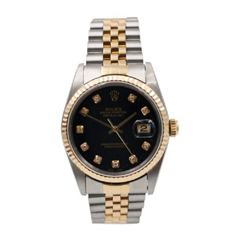 【二手95新】劳力士蚝式恒动系列116233-g-63203黑石黑盘刻度镶钻自动