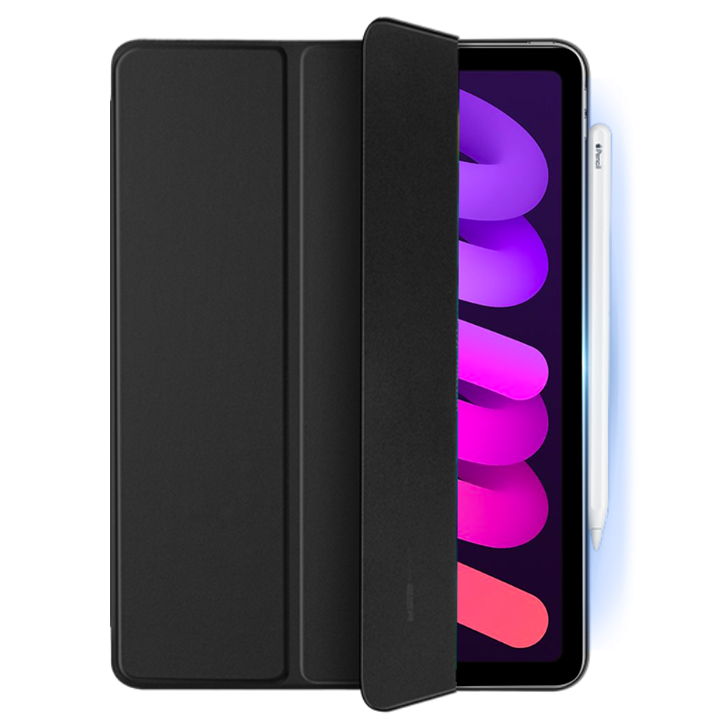 亿色（ESR）适用iPad mini6保护壳2021款保护套苹果平板电脑智能磁吸双面夹8.3英寸散热轻薄防摔带搭扣皮套黑