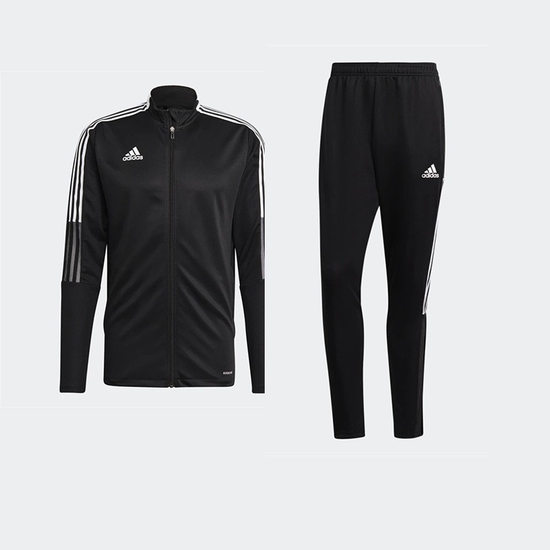 阿迪达斯 （adidas）（adidas）TIRO21 SW PNT 男女款足球运动套装 三条纹 运动服 男士运动套装 外套+裤子 XS
