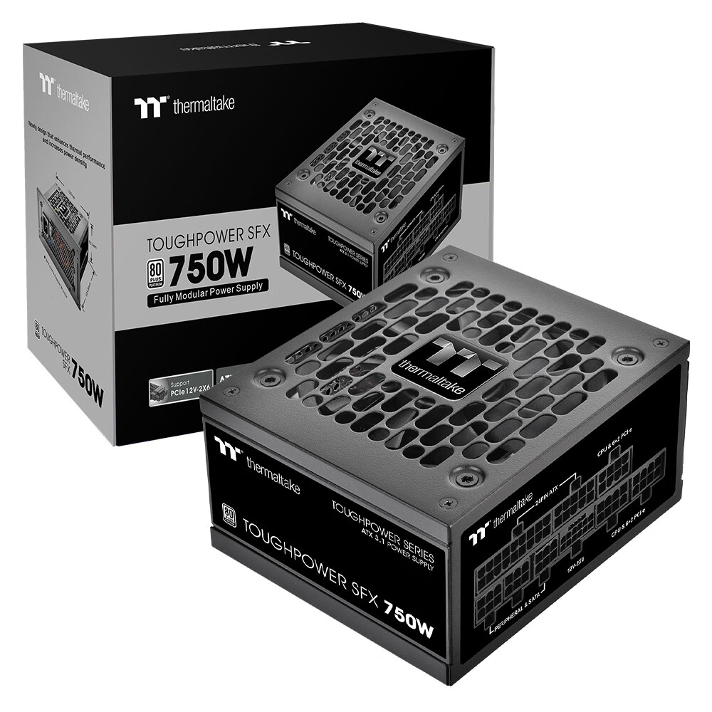 Thermaltake（Tt）钢影Toughpower SFX 电脑电源（原生PCIe5.1/ATX3.1规范/80PLUS白金牌/全日系电容） 750W 白金 ATX3.1