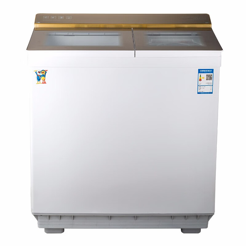 小鸭牌 11公斤大容量洗衣机半全自动家用小型双桶双缸大家电波轮 香槟金