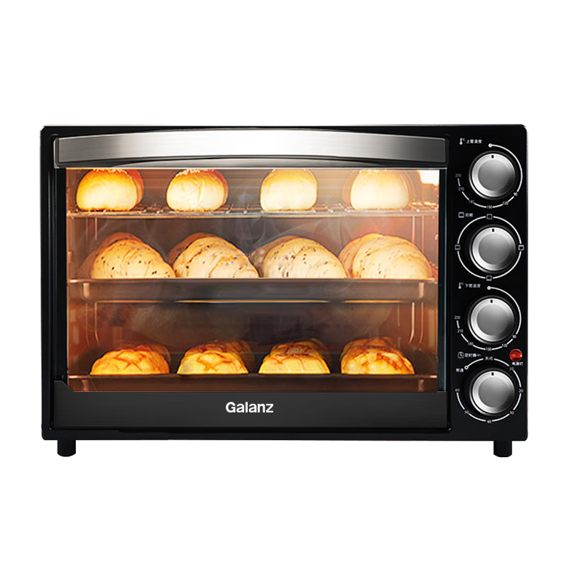 格兰仕电烤箱家用40L超大容量上下独立控温炉灯多层烘培机械操控k42 黑色 40L