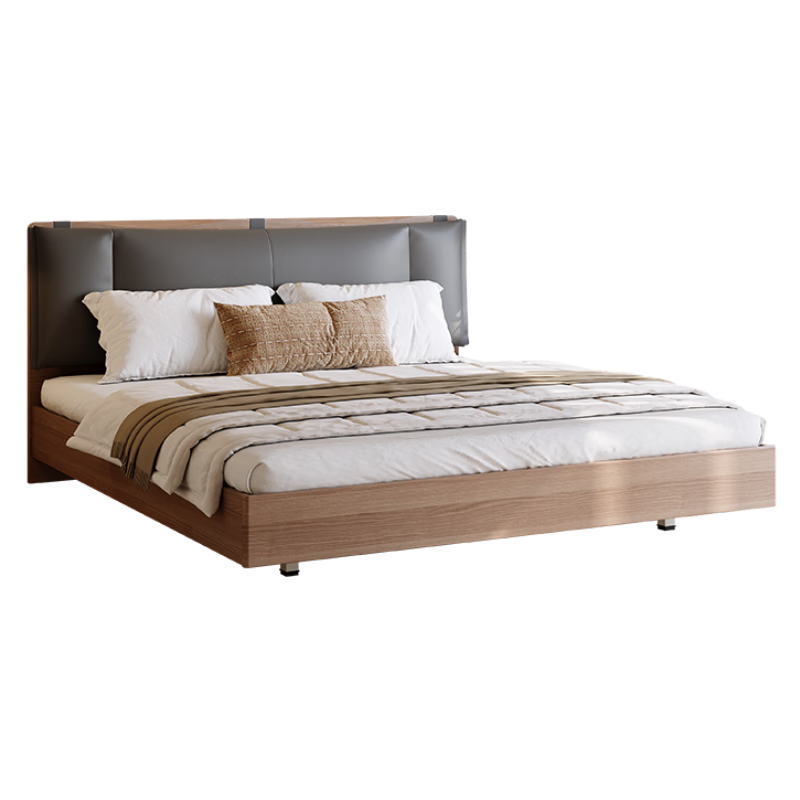 天壇皮藝床現(xiàn)代簡(jiǎn)約軟包懸浮床小戶型臥室板式床拼色雙人床 1.5m軟包床