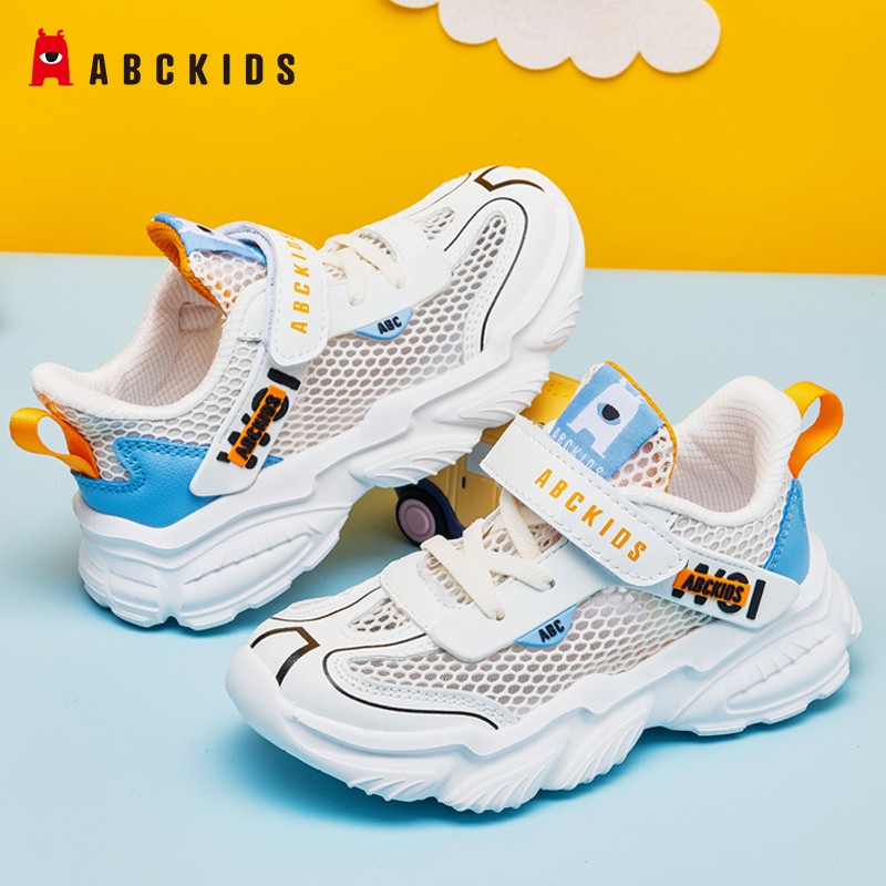 ABC KIDS童鞋男童鞋2026夏季新款儿童运动鞋镂空网面透气儿童鞋子跑鞋网鞋 米白 29