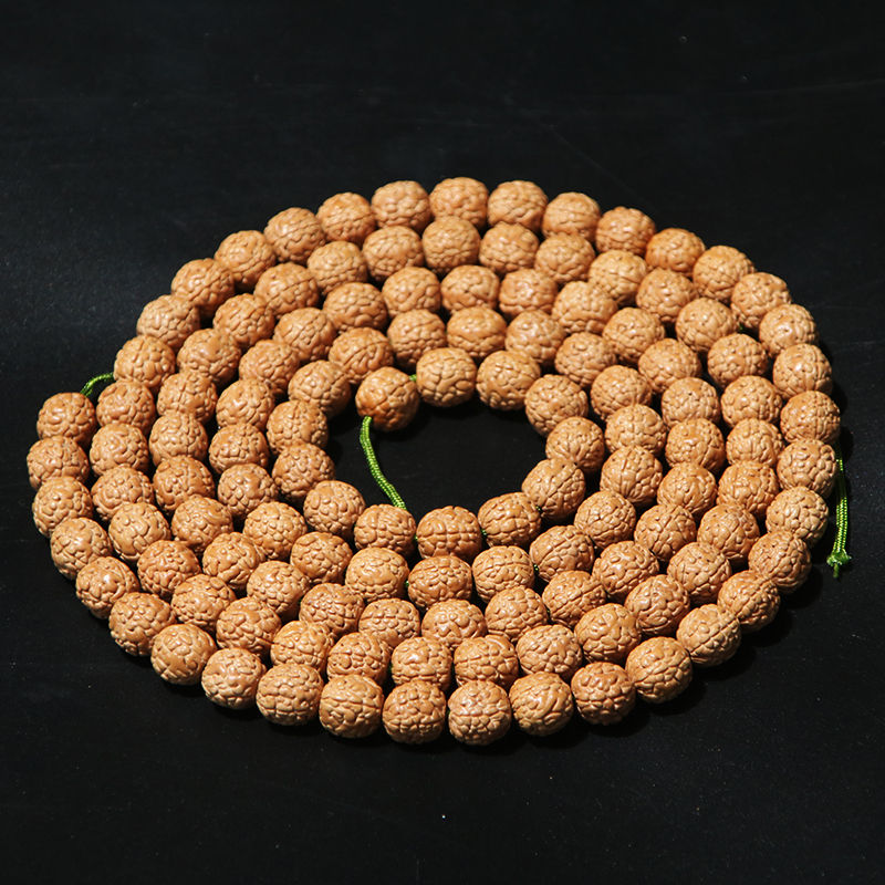 亲瑞入门级 红黄皮龙鳞纹小金刚菩提子108颗原籽藏式佛珠男女手串项链
