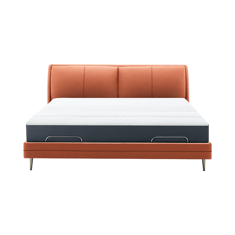 8H电动双人床 小米Milan智能多功能可升降电动床Pro 时尚橘1.8米双人床(时尚床+智能床架+弹簧床垫)
