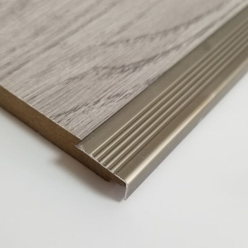 l型铝合金地板压条收边条防滑条楼梯压条收边条带纹直角压条 香槟色 1