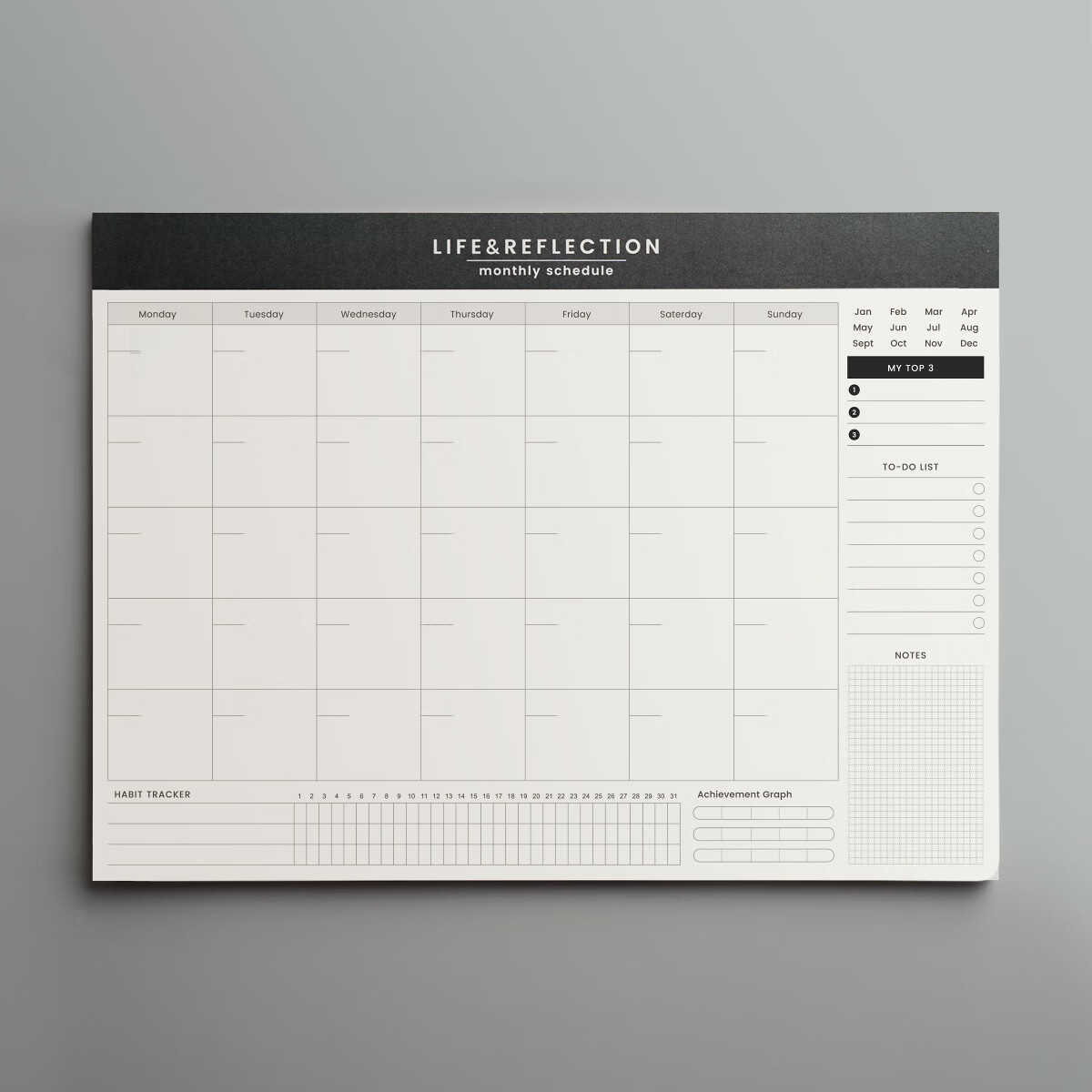 文具a4月计划本&打卡 自填日期每月待办事项拍纸本大号桌面打卡本 月