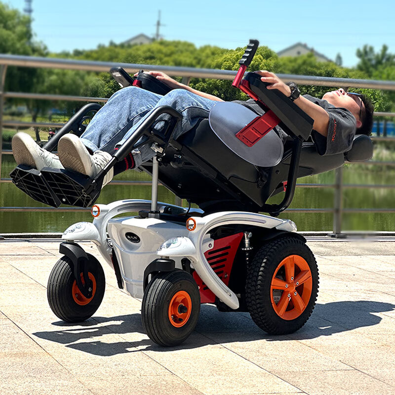 高速电动轮椅老人智能全自动家用多功能可后躺豪华越野残疾人电动车