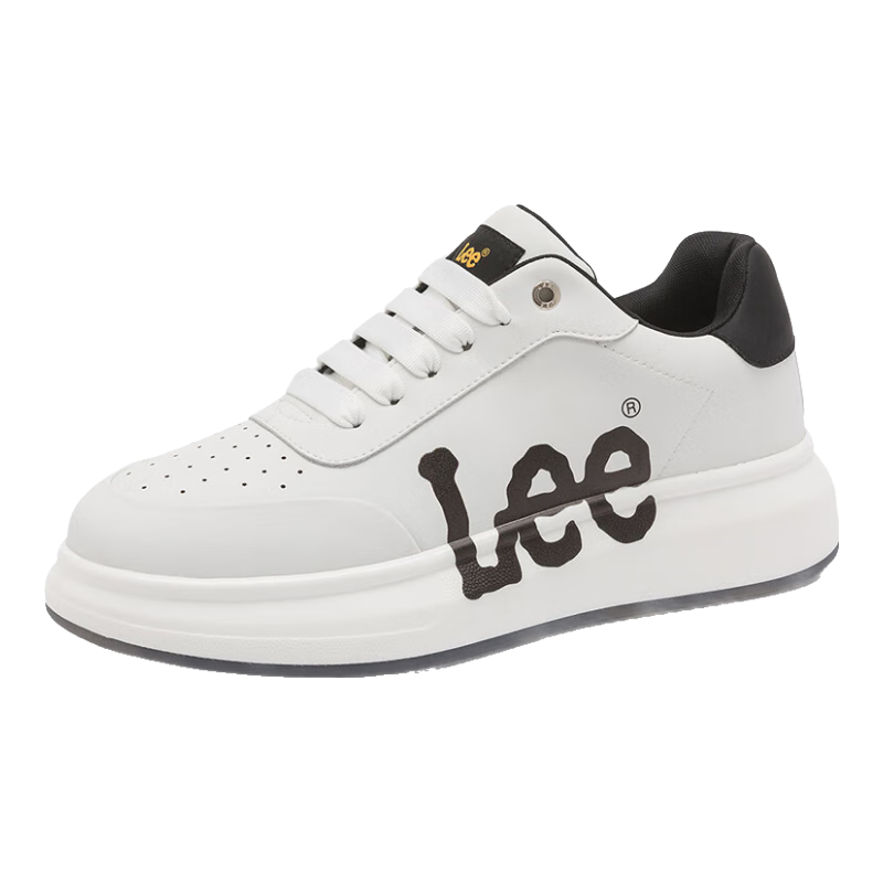 Lee男鞋休闲小白鞋运动板鞋透气厚底百搭户外鞋子男 黑色 41 