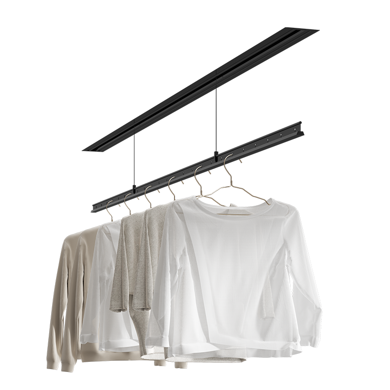 金贵夫人隐形电动晾衣架智能家用吊顶阳台嵌入式隐藏升降自动晾衣杆 白色基础款 2.4米晒杆+全国上门安装