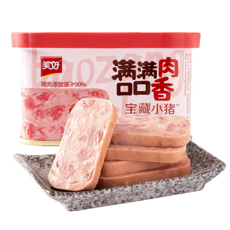 如何选购优质火锅丸料?全面解析美好宝藏小猪午餐肉猪肉罐头198g