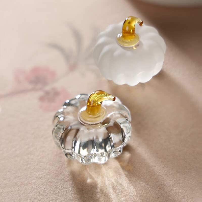 漢墨 水晶南瓜透明款镇尺 镇纸创意初学者书法压尺文镇 文房四宝写毛笔字用礼品把玩瓷器摆件