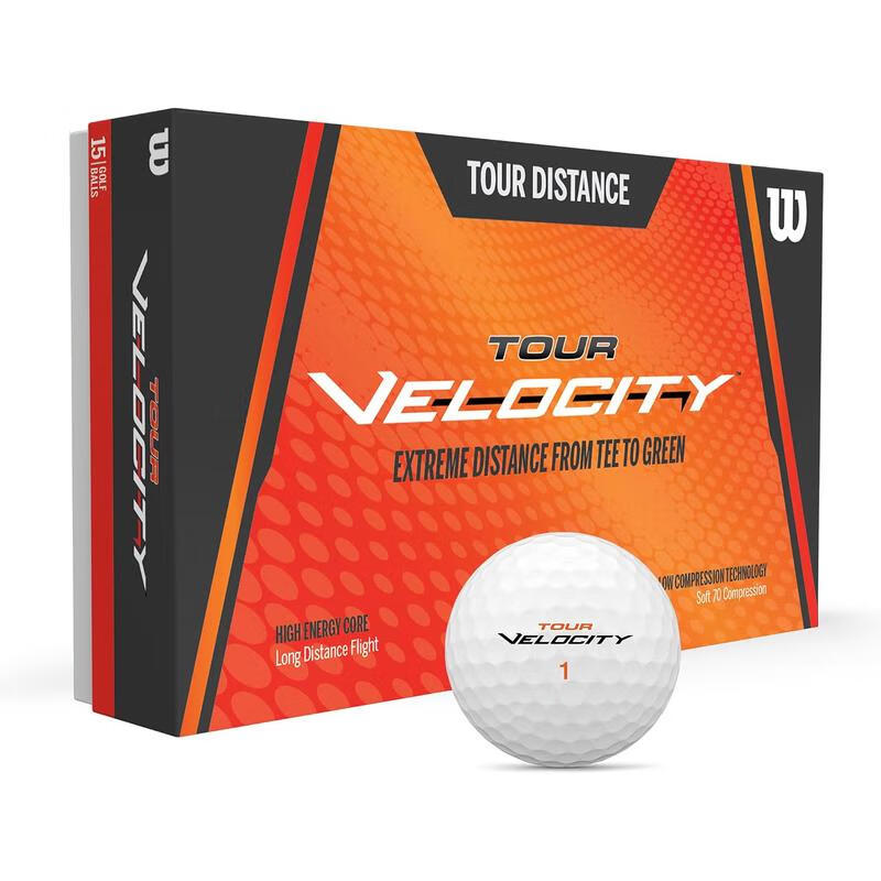 威尔胜(wilson)高尔夫球  tour velocity distance 15 球套装 二层球