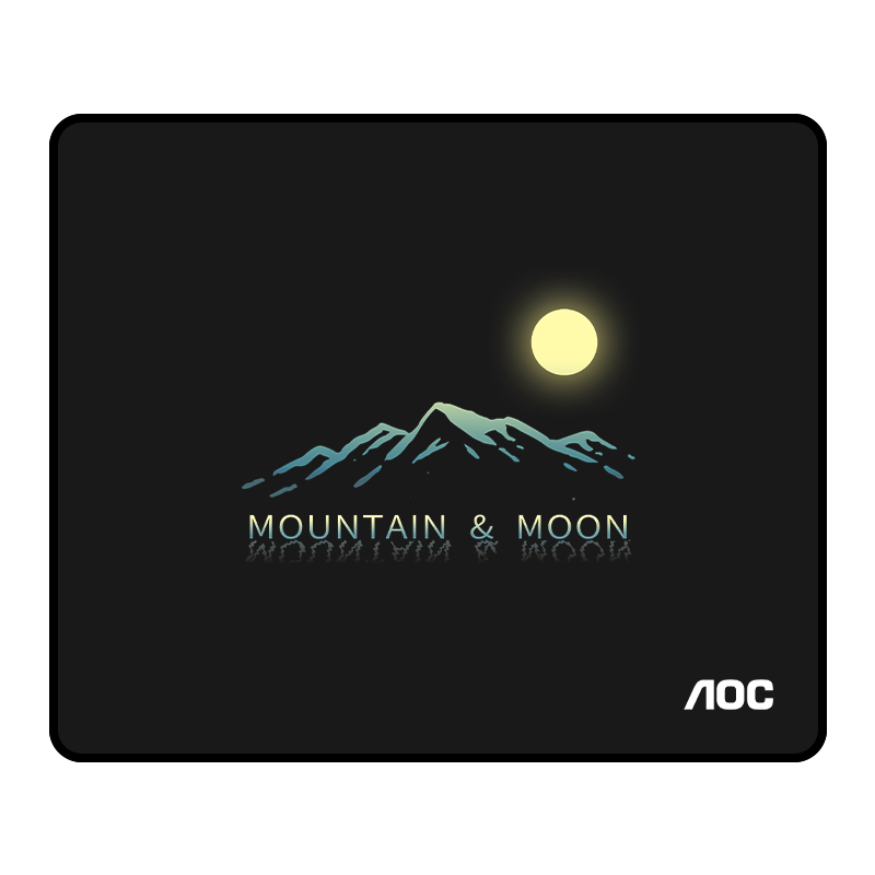 AOC电竞游戏办公鼠标垫中小号 300*250*3mm办公键盘电脑书桌垫M101/93山与月黑色