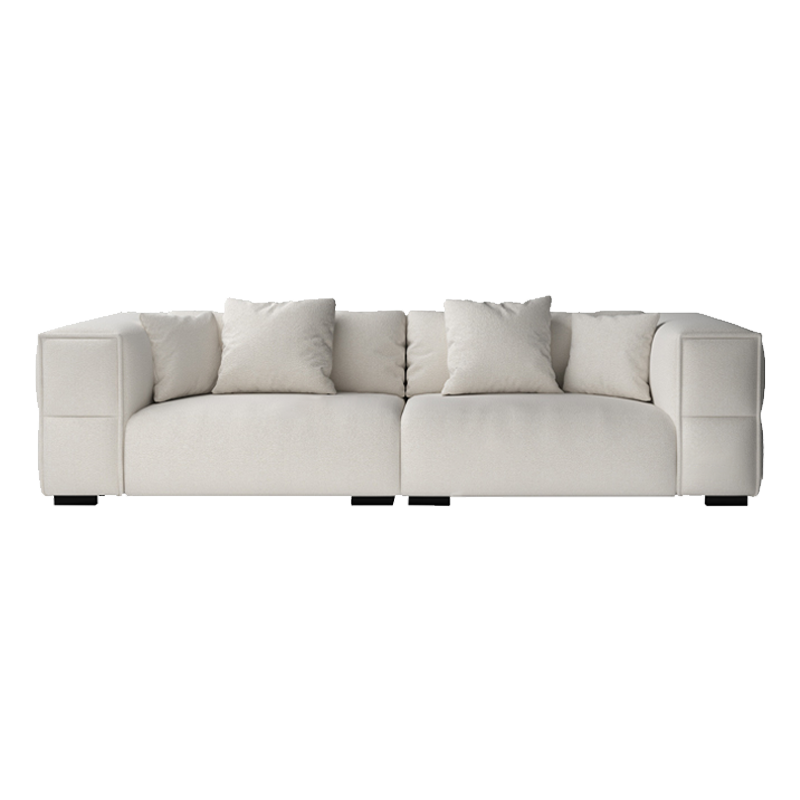 麦纪 意式极简沙发轻奢直排方块沙发客厅设计师豆腐块羊羔绒极简宽大座包 1+2+3组合 【进口羊羔绒】+【俄罗斯松木框架】