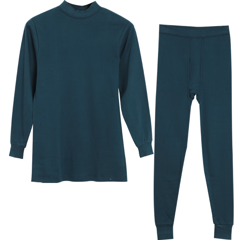 红豆居家情侣内衣柔棉秋衣秋裤男士女士基础打底半高领保暖内衣套装 男士铁灰 L 170/95