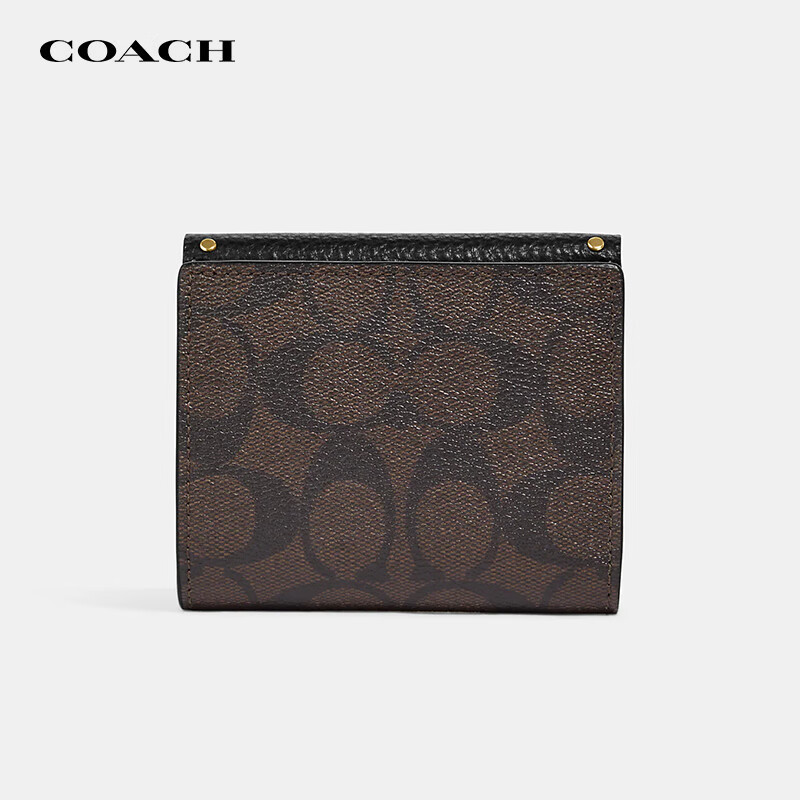 蔻驰（COACH）女士深棕色Morgan按扣开合钱包CF471【品牌授权直供】