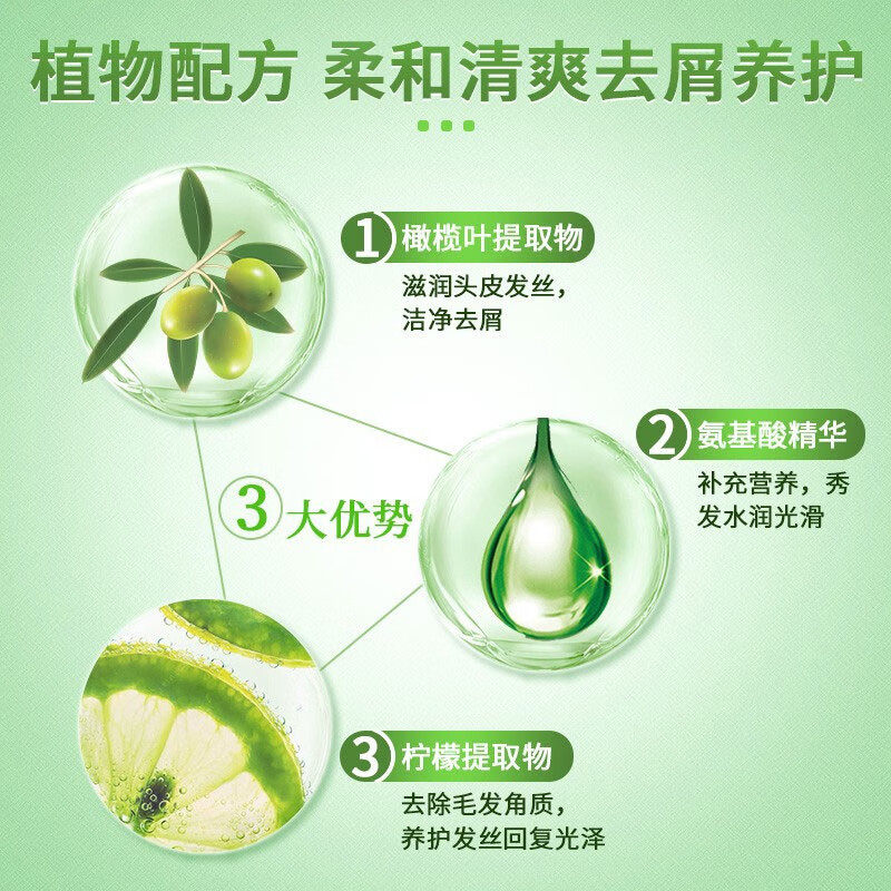 亮莊橄榄配方柔顺去屑洗发水男女止痒洁净头皮清爽洗发露 橄榄去屑止痒洗发露750g