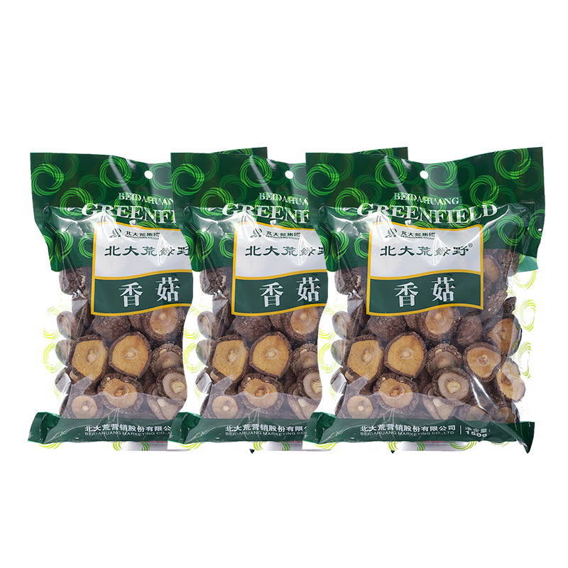 北大荒綠野 東北香菇家庭裝450g（150g*3袋）肉厚無根 燉湯煲湯火鍋食材 