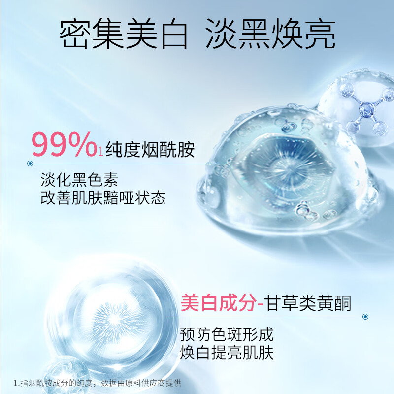 美肤宝美白淡斑烟酰胺面膜提亮补水保湿滋润精华贴片面膜淡化痘印护肤品 烟酰胺美白面膜（27g*5片）