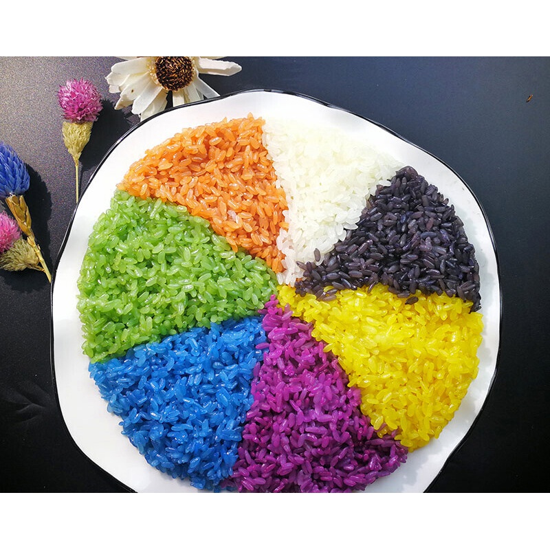 虎钢馋桑秋花米饭云南特产五彩色米五色米植物染色五色糯米饭七色米