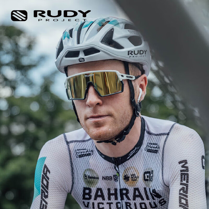 RUDY PROJECT璐迪自行车头盔骑行装备公路车破风盔巴林胜利车队限量版半帽EGOS 白/金(巴林胜利车队限量版) L(适合59-63cm)
