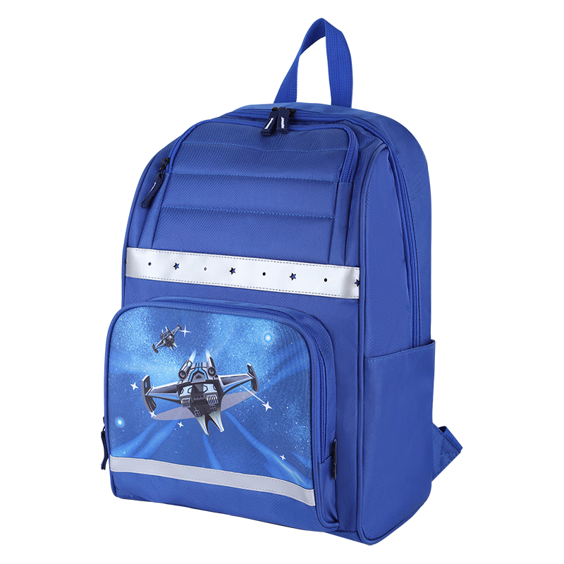 WEPLUS唯加儿童学生书包背包 轻巧减负安全反光防水防污加厚加宽背带 深蓝色