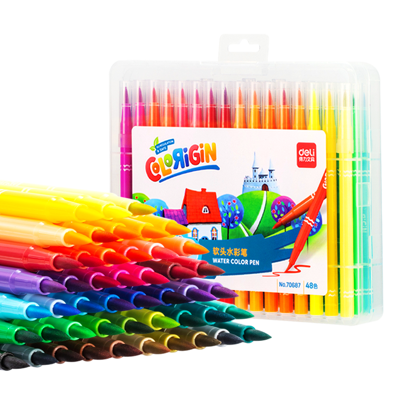 ����(deli)48ɫ��ͷˮ�ʱʹ��������廭��ɫ���ˮ�Ա�Ϳɫѧ����ͯ�滭��������70687��ѧ����ѧ��