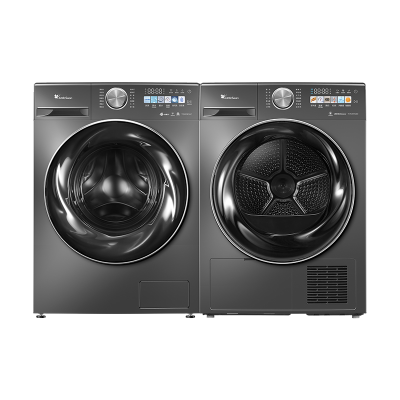 小天鹅（LittleSwan）洗烘套装10KG滚筒洗衣机全自动+热泵烘干机 超薄全嵌【小乌梅】TG100RVIC+S83【咨询了解升级款】
