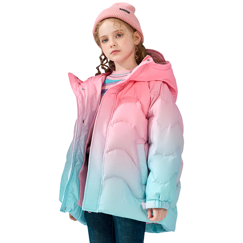 ѩ�з�kids ͯװ��ͯ���޷� �¿�����Ůͯ�д�ͯ������ñ���޷� ����ɫ 140