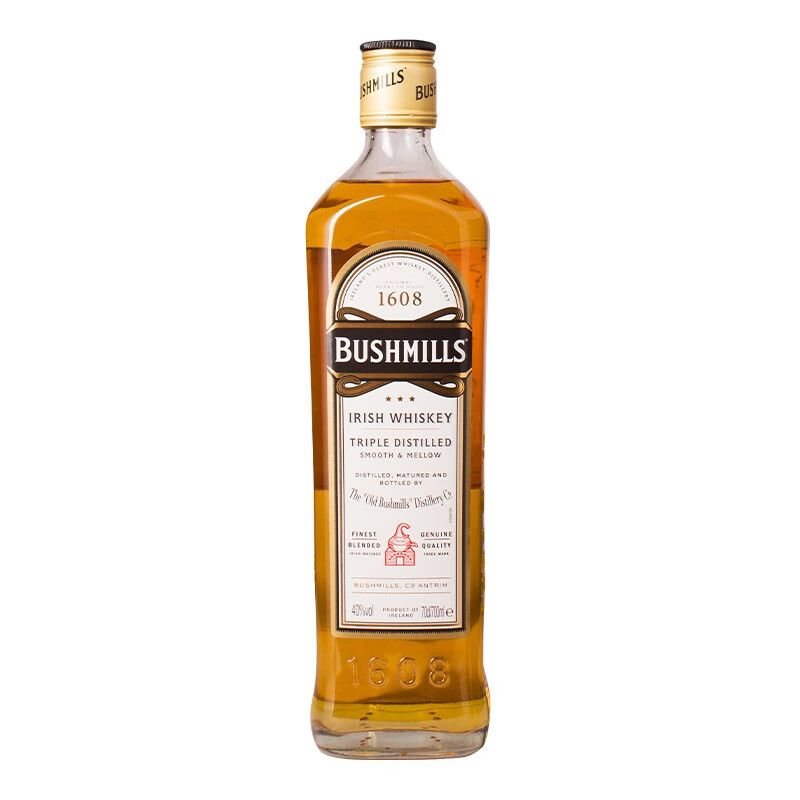百世醇（BUSHMILLS）布什米尔白标爱尔兰威士忌700ml单瓶可乐桶