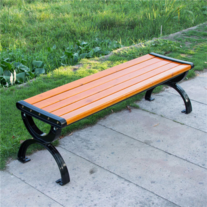 麦凯瑞 塑木公园椅户外长椅靠背休闲广场庭院椅子防腐木铁艺长条凳子