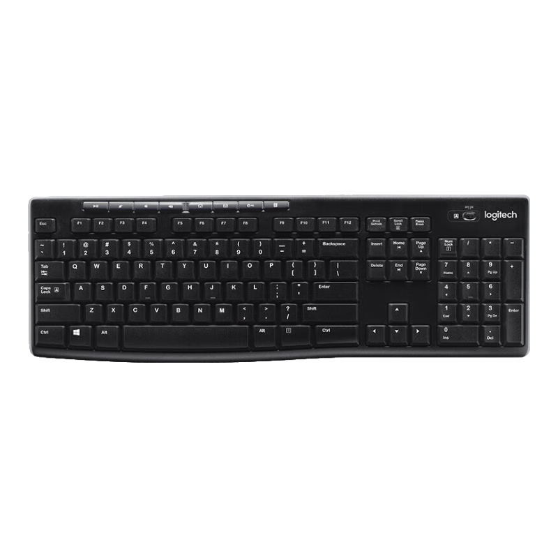 �޼���Logitech��K270���߰칫���� �ʼǱ�����̨ʽ������ȫ�ߴ��ý�����108������������ K270��ɫ