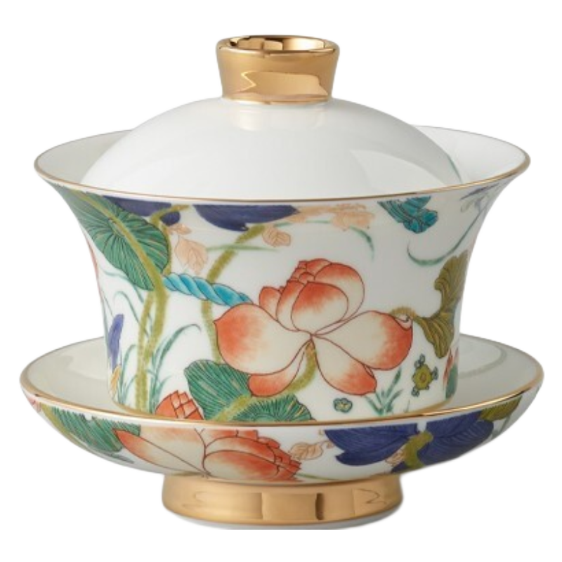 永豐源 國瓷永豐源幸福和鳴陶瓷茶壺散件自由搭配茶漏公道杯中式田園風(fēng) 3件 套蓋碗（100ml）