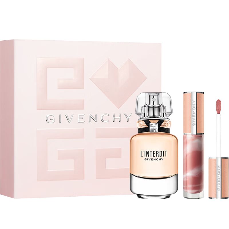 纪梵希（Givenchy）高定甜润唇蜜N210+心无禁忌淡香氛香水口红礼盒 生日礼物送女友