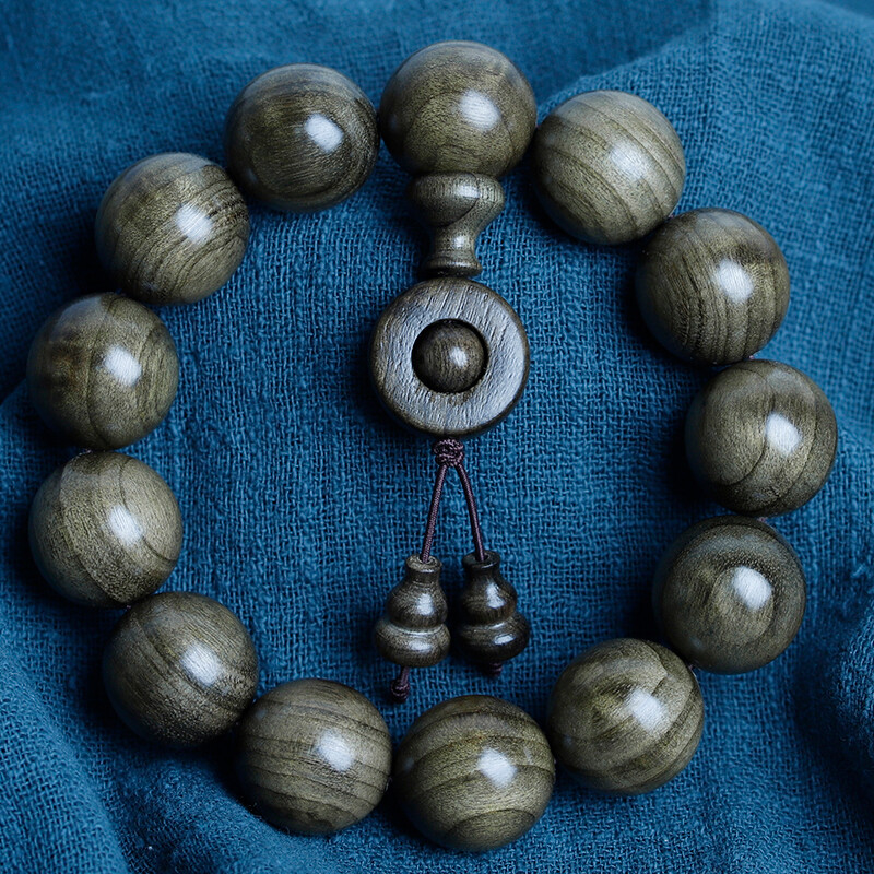 【免交保】【水波纹】金丝楠阴沉木18mm小叶桢楠佛珠手串