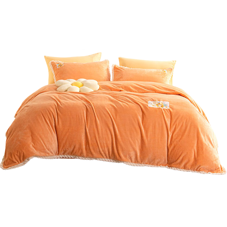 富安娜牛奶绒被套单件冬季保暖法兰绒防静电床品单双人203*229cm