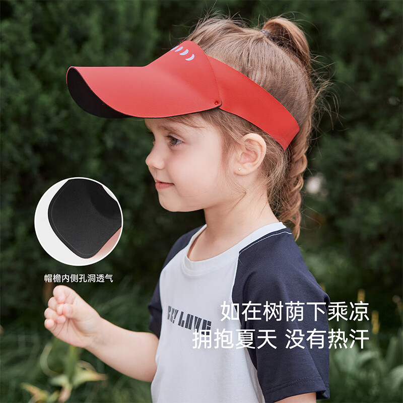 babylove【清仓】儿童遮阳帽夏季宝宝防晒鸭舌帽清凉空顶帽婴儿幼户外帽子 春日粉 均码