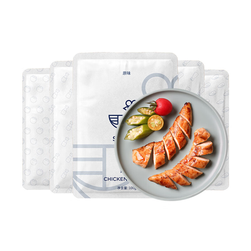 鲨鱼菲特即食鸡胸肉零食鸡肉食品 100g*10袋