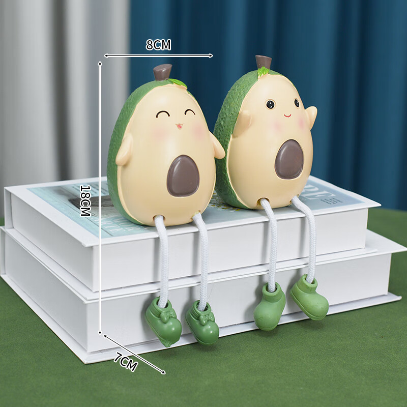 摆件可爱少女心家居装饰吊脚人偶创意桌面小摆设品礼物 q版牛油果一对