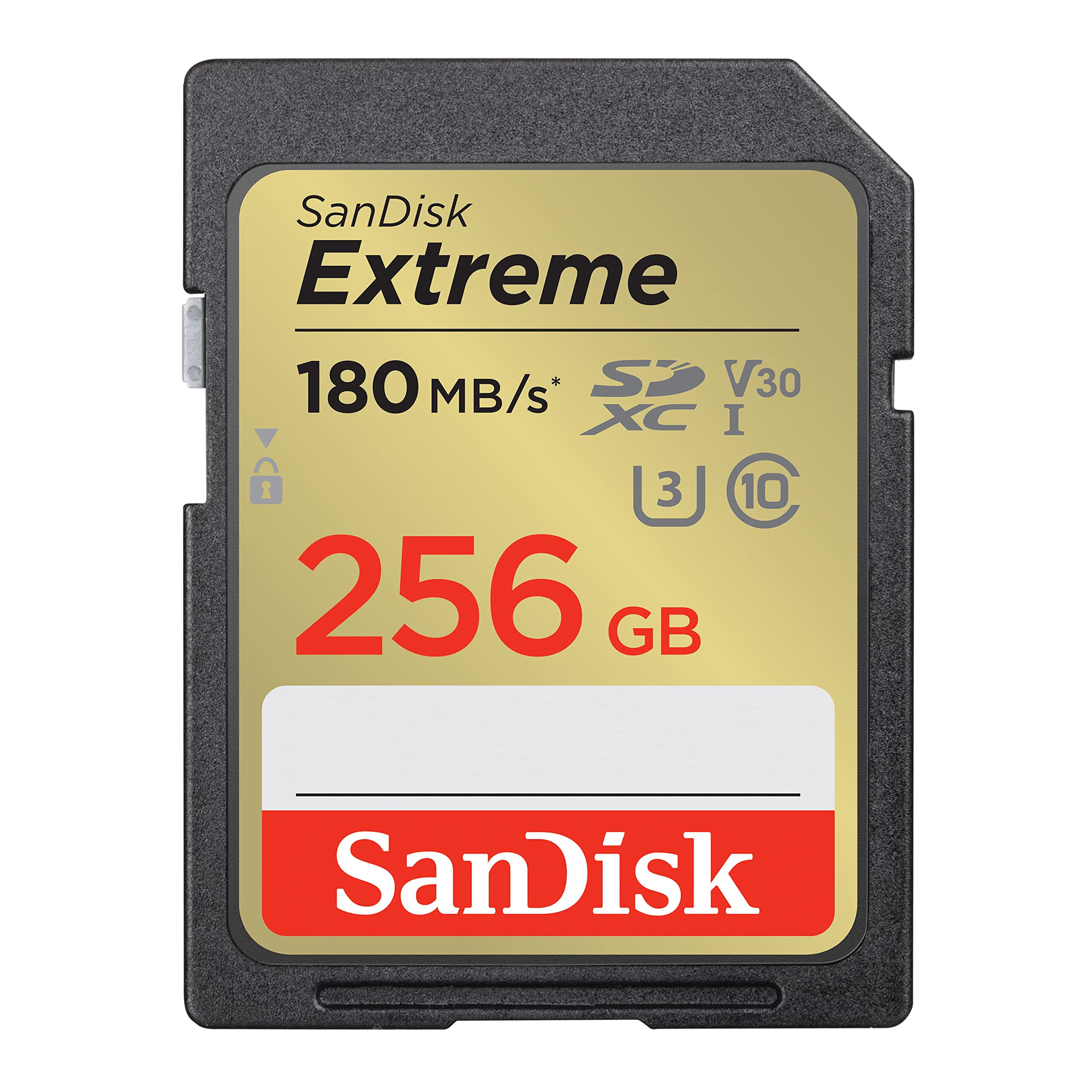 SanDisk 闪迪 SD内存卡 Extreme SDXC UHS-I单反相机存储卡 高速连拍 U3/C10/V30 256G 读取180M/S