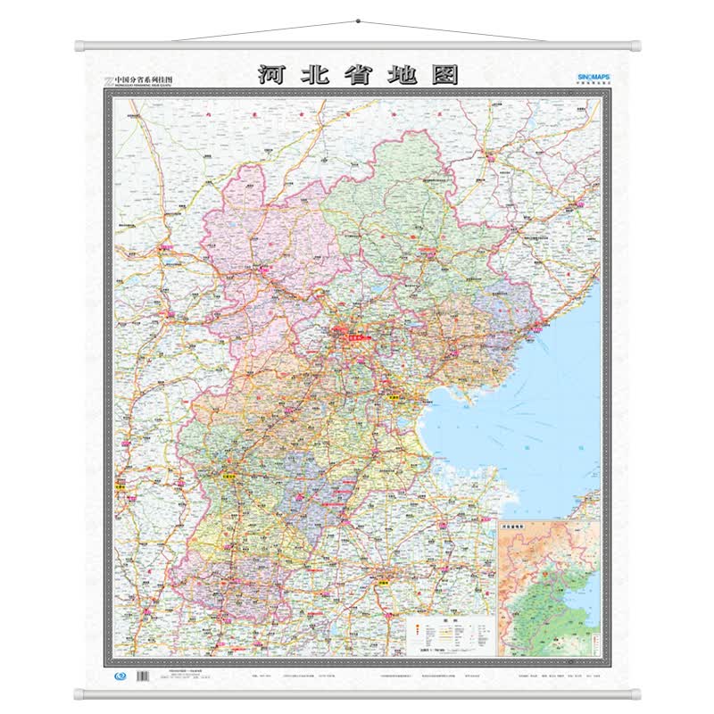 河北省地图挂图（1.2米*1.4米 竖版 无拼缝专业挂图）
