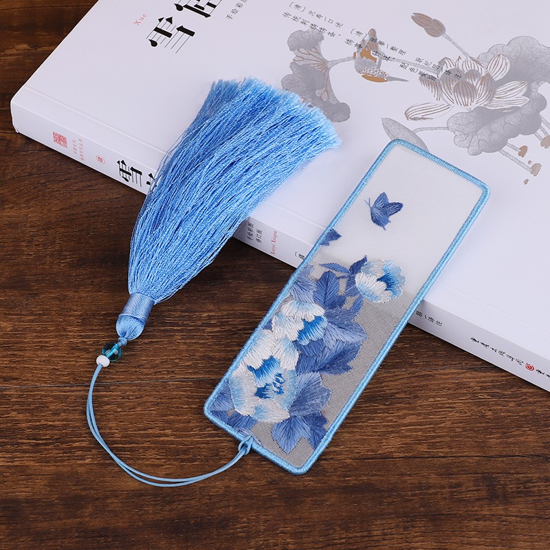 绣魁新款刺绣diy书签手工课自绣古风苏绣书签丝带绣品自己绣工具齐全
