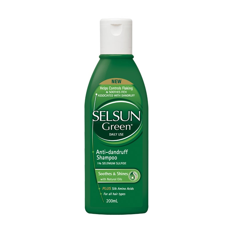 澳洲进口SELSUN 氨基酸清爽控油舒缓去屑止痒洗发水200ml 绿瓶
