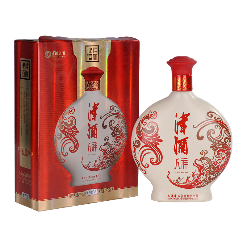 JINJIU 津酒人祥42%vol 浓香型白酒500ml 单瓶装【报价价格评测